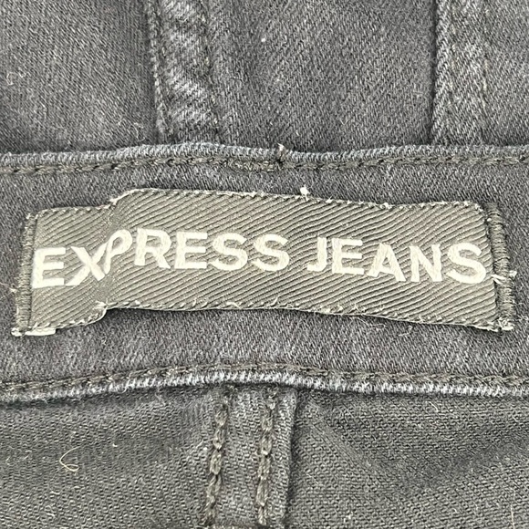 Express Black Mid Rise Rough Hem Jeggings Size 0 Women’s - Picture 2 of 5